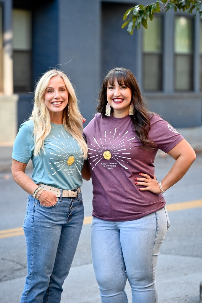 Jesus is the Light of the World Tee -Maroon & Teal