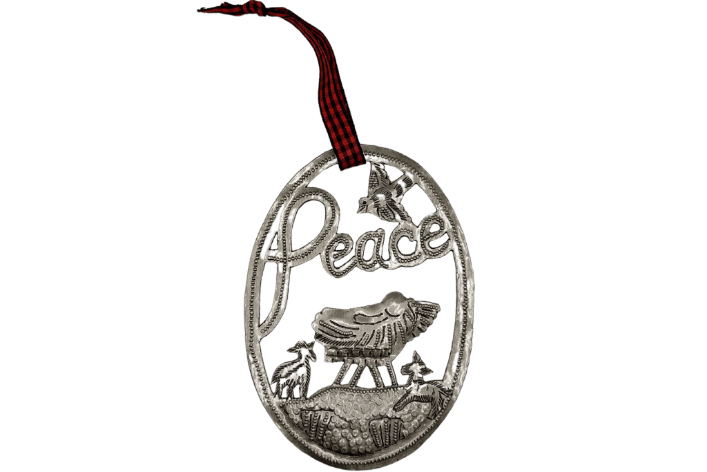 Oval Peace Ornament