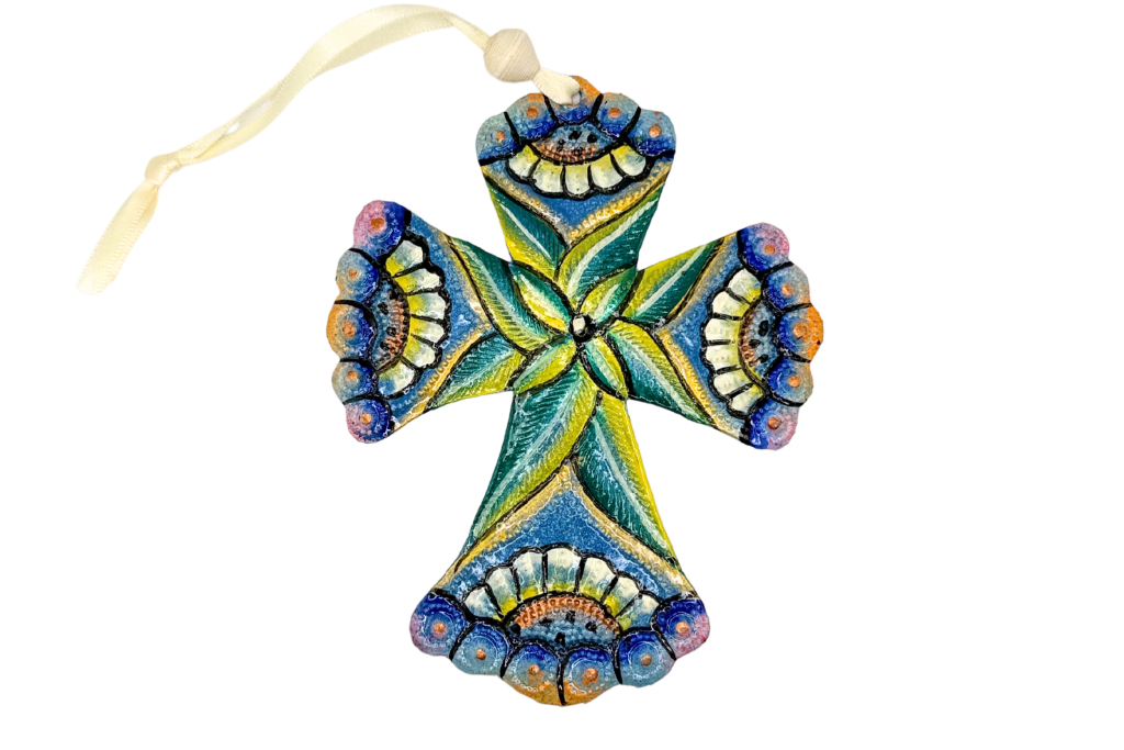 Multicolored Cross -Blue